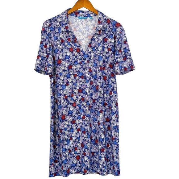 Tori Richard Honolulu Phoenix Dress Floral USA Tropical Size L Collar V-Neck - Picture 1 of 7